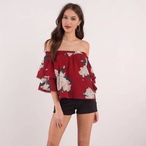 TOBI - Off-Shoulder Floral Summer Crop Top